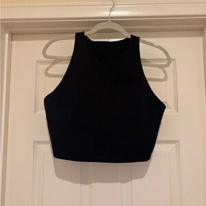 Old Navy Black High-Neck Crop Tank Top